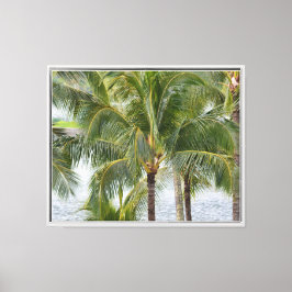 Tropische palmbomen in Hawaï Canvas Afdruk