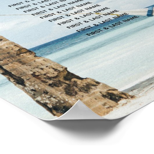 Tropische palmbomen in het straten poster (Hoek)