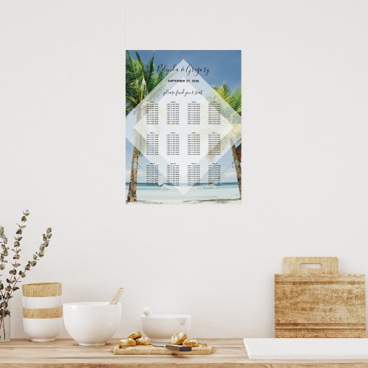 Tropische palmbomen in het straten poster (Keuken)