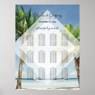 Tropische palmbomen in het straten poster