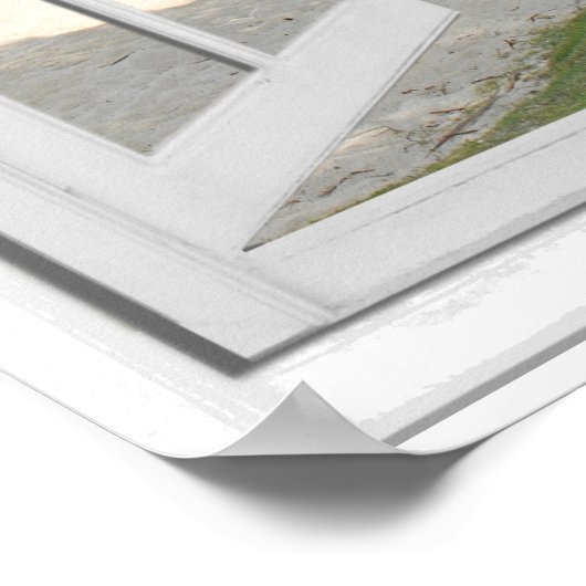 Tropische palmbomen in het Uitzicht Fake Window va Poster (Hoek)