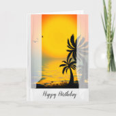 Tropische palmbomen in open raam kaart (Voorkant)