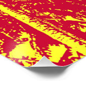 Tropische palmbomen in rood en geel perfect poster (Hoek)