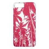 Tropische palmbomen in rood en wit Case-Mate iPhone case (Achterkant)