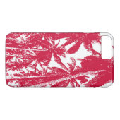 Tropische palmbomen in rood en wit Case-Mate iPhone case (Achterkant (Horizontaal))