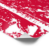 Tropische palmbomen in rood en wit poster (Hoek)