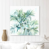 Tropische palmbomen in Waterverf Canvas Print