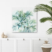 Tropische palmbomen in Waterverf Canvas Print
