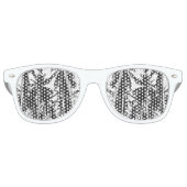 Tropische palmbomen in zwart-wit retro zonnebril (Voorkant)