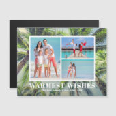Tropische palmbomen Kerst Foto Magnetische Kaart Uitnodiging (Voorkant / Achterkant)