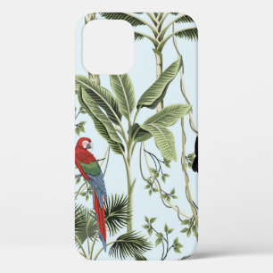 Tropische  palmbomen, liana, papegaai, Case-Mate iPhone case