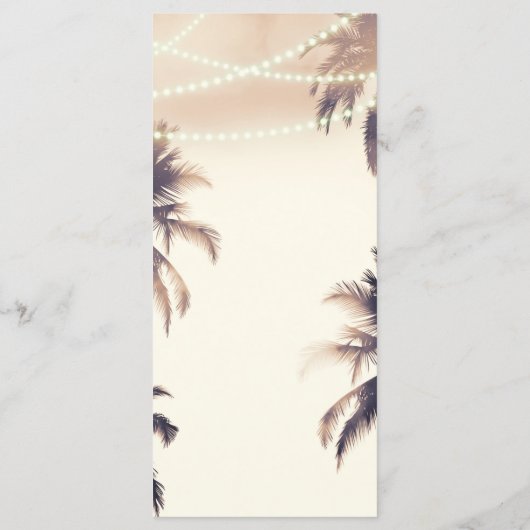 Tropische palmbomen & Lichten Cream Menu (Achterkant)