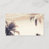 Tropische palmbomen & Lichten Cream Zitplaatsen Plaatskaartje (Achterkant)