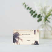 Tropische palmbomen & Lichten Cream Zitplaatsen Plaatskaartje (Staand voorkant)