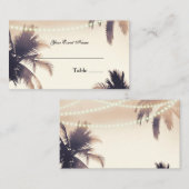 Tropische palmbomen & Lichten Cream Zitplaatsen Plaatskaartje (Voorkant / Achterkant)