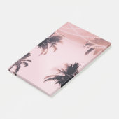 Tropische palmbomen & lichten roze strand strand post-it® notes (Schuin)