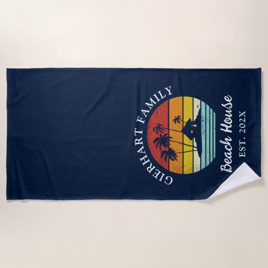 Tropische Palmbomen Matching Beach House Matching Strandlaken (Voorkant)