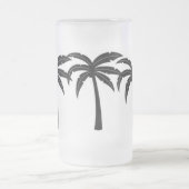 Tropische palmbomen matglas bierpul (Center)