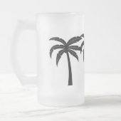 Tropische palmbomen matglas bierpul (Links)