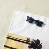 Tropische palmbomen met Basketball Hoop Strandlaken (In situ)