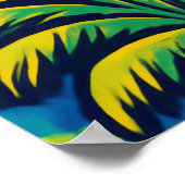 Tropische palmbomen met Ko'olau Mountain Pop Art Poster (Hoek)