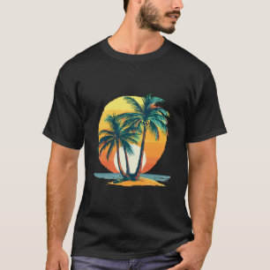 Tropische palmbomen met levendige zonsondergang t-shirt