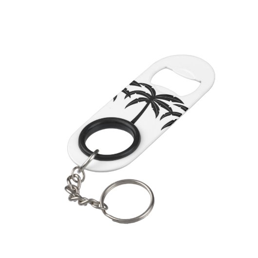 Tropische palmbomen mini flessenopener (Achterkant Gekanteld)