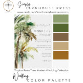 Tropische palmbomen Modern Geen Textuur Bruiloft Kaart