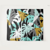 Tropische palmbomen modern geometrisch patroon wandkleed (Voorkant (horizontaal))