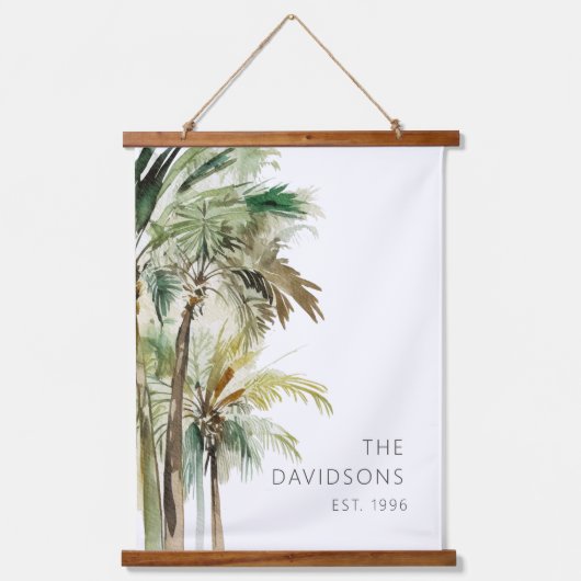 Tropische palmbomen Modern Hangend Wandkleed (Voorkant)
