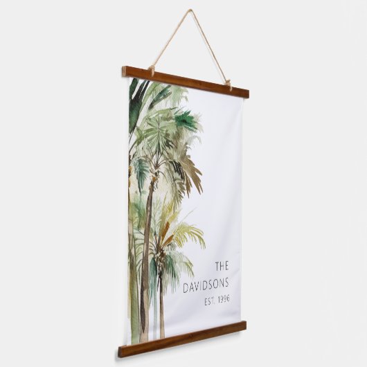 Tropische palmbomen Modern Hangend Wandkleed (Gebogen)