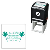 Tropische palmbomen | Modern Sla de datum bruiloft Zelfinktende Stempel (In situ)