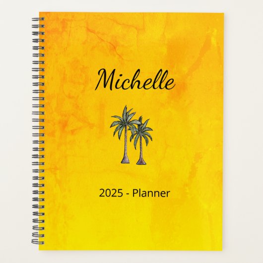 Tropische palmbomen Modern strand Elegant goud Planner (Voorkant)