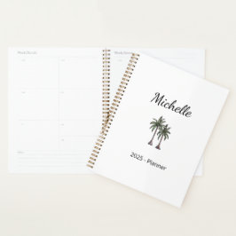 Tropische palmbomen Modern strand gepersonaliseerd Planner