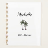 Tropische palmbomen Modern strand gepersonaliseerd Planner (Voorkant)