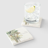 Tropische palmbomen Modern strand Stenen Onderzetter (Zijkant)