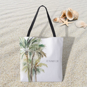 Tropische palmbomen Modern strand Tote Bag