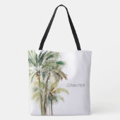 Tropische palmbomen Modern strand Tote Bag (Achterkant)