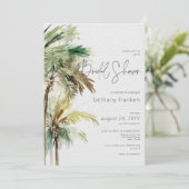 Tropische palmbomen Modern Vrijgezellenfeest Kaart (Staand voorkant)