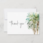 Tropische palmbomen moderne bruiloft bedankkaart (Voorkant)