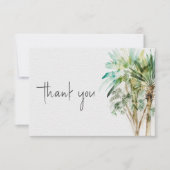 Tropische palmbomen moderne bruiloft bedankkaart (Voorkant)