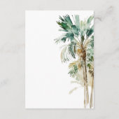 Tropische palmbomen Moderne bruiloft Details Informatiekaartje (Achterkant)