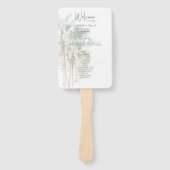Tropische palmbomen moderne bruiloft handwaaier (Voorkant)