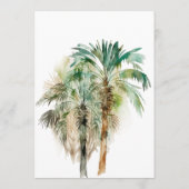 Tropische palmbomen moderne bruiloft menu (Achterkant)