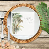 Tropische palmbomen moderne bruiloft servet