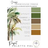 Tropische palmbomen Moderne bruiloft tweezijdig Kaart