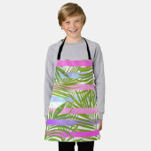 Tropische palmbomen moderne roze vioolstrepen schort (Gedragen)