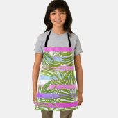 Tropische palmbomen moderne roze vioolstrepen schort (Insitu)