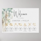 Tropische Palmbomen Moderne Wedding Orde van Evene Poster (Voorkant)