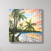 TROPISCHE PALMBOMEN NAAR BLINDEN CANVAS AFDRUK (Voorkant)